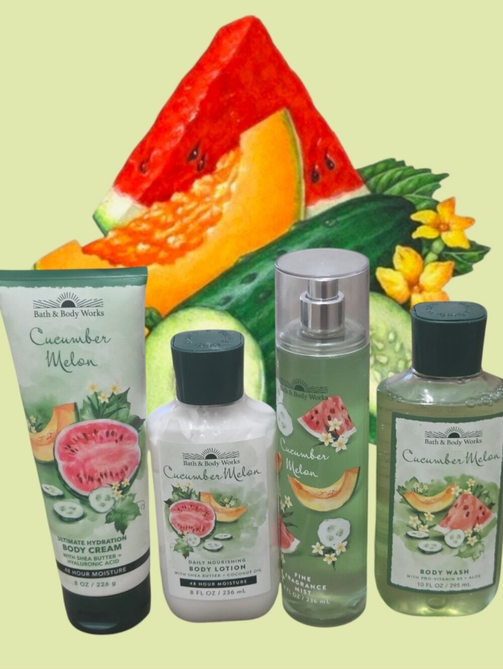 Bath & Body Works Cucumber Melon Bath & Body Set